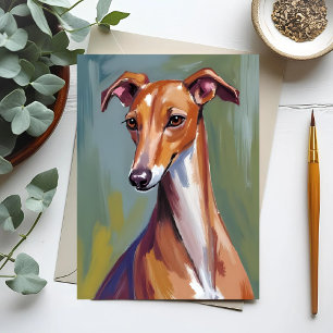 Italiaanse windhond honden schilderij briefkaart