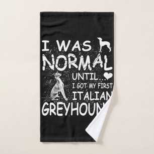 Italiaanse windhond I was normaal tot vies ontwerp Handdoek