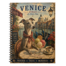 Italiaanse Windhond in Venetië Retro Reis Kunst