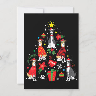 Italiaanse Windhond Kerst Ornament Boom Hond Moede Kaart