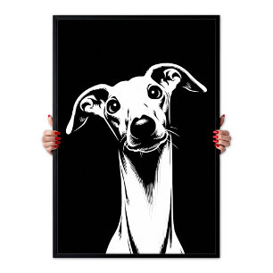Italiaanse Windhond Pop Art Wit & Zwart Esthetiek Poster