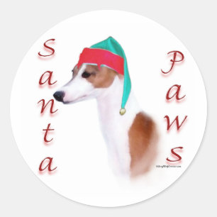 Italiaanse windhond Santa Paws Ronde Sticker