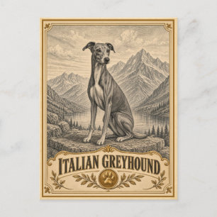 Italiaanse Windhond, Vintage Heritage Hond Briefkaart