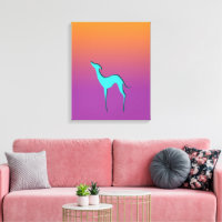 Italiaanse Windhond Whippet blauwe silhouet Ombre