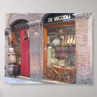Italiaanse winkel met bike poster