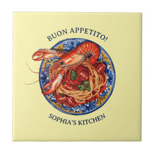 Italiaanse Zeevruchten Kreeft Pasta, Siciliaanse M Tegeltje