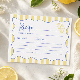 Italiaanse zomerse citroen bruidsfeest receptkaart briefkaart