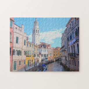Italiaanse zomervakantie in Venetië Canal & tower  Legpuzzel