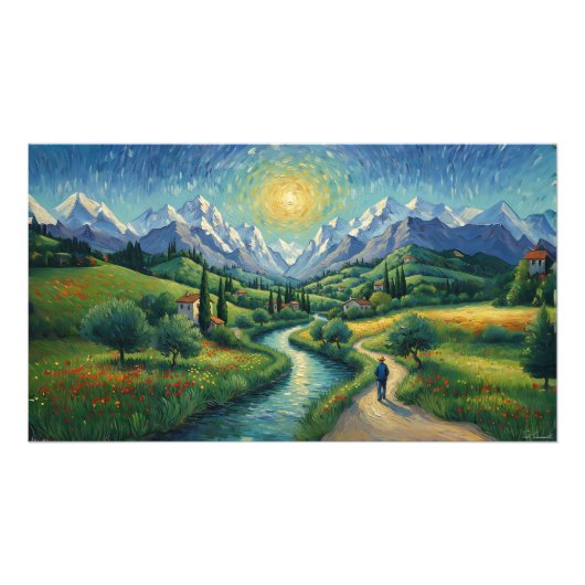 Italian Alps Snowcapped Foto Afdruk (Voorkant)