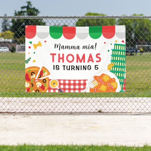 Italian Birthday Party backdrop Spandoek (Insitu)