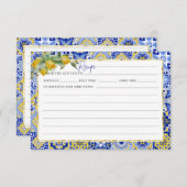 Italian Blue Tegels Citrus Lemon Recept Kaart (Voorkant / Achterkant)