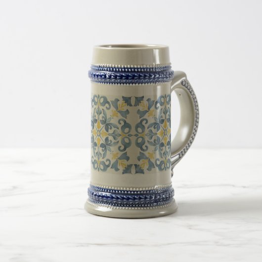 Italian Blue Tile Lemon Bierpul (Voorkant rechts)