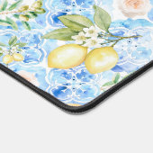 Italian Blue Tile Yellow Citrus Watercolor (Coin)