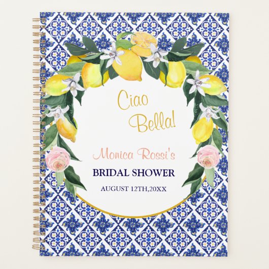 Italian Blue Tiles Lemons Ciao Bella Bridal Shower (Devant)