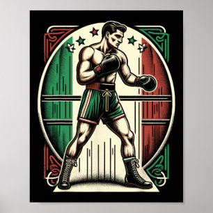Italian Boxer - Boksen Vlag Italië Poster
