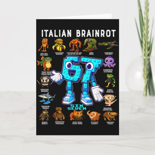 Italian Brainrot Funny 67 Meme Birthday Decoration Kaart (Voorkant)