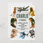 Italian Brainrot meme birthday invitation (Devant / Derrière)