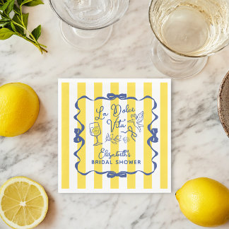 Italian Bridal Shower Napkins Lemon Theme La Dolce Servet