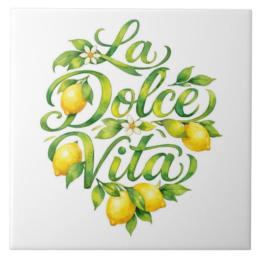 Italian Ceramic Lemon La Dolce Vita Tegeltje (Voorkant)