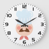 Italian Chef Face with Mustache and Hat Grote Klok (Voorkant)