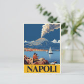 Italian Coast Naples Vesuvius Artwork Briefkaart (Staand voorkant)