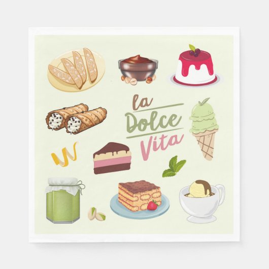 Italian Desserts Sweets Servet (Voorkant)