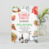 Italian Dinner birthday party Invitation (Debout devant)