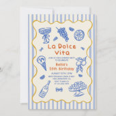 Italian Dinner La Dolce Vita Birthday  Invitation  (Devant)
