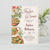 Italian Dinner Party Invitation Kaart (Staand voorkant)