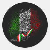 Italian flag ronde sticker (Voorkant)