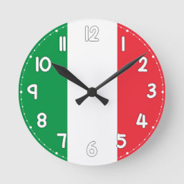 Italian Flag Wall Clock - Flag of Italy Ronde Klok