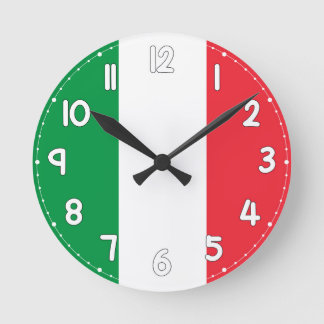 Italian Flag Wall Clock - Flag of Italy Ronde Klok