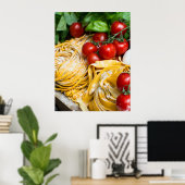 Italian Food Pasta Tomato Basil Eggs Poster (Bureau à domicile)