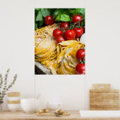 Italian Food Pasta Tomato Basil Eggs Poster (Cuisine)