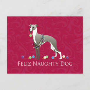 Italian Greyhound Christmas Design Feestdagenkaart