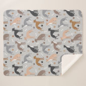 Italian Greyhound Dog Bones and Paws Sherpa Blanke Deken (Voorkant (horizontaal))