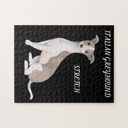 ITALIAN GREYHOUND PUZZLE & PERSONALIZED NAME. (Horizontal)