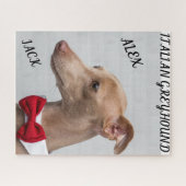 ITALIAN GREYHOUND PUZZLE & PERSONALIZED NAMES. (Horizontal)