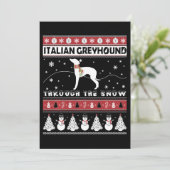 Italian Greyhound Through Snow Cute Christmas Bedankkaart (Staand voorkant)
