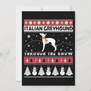 Italian Greyhound Through Snow Cute Christmas Bedankkaart