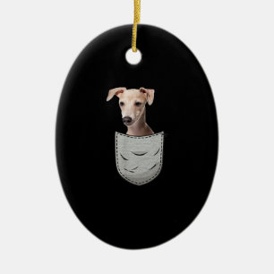Italian Greyhound Whippet Chest Pocket For Down Keramisch Ornament