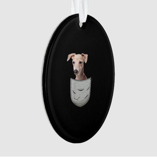 Italian Greyhound Whippet Chest Pocket For Down Ornament (voorkant)
