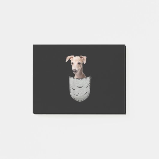 Italian Greyhound Whippet Chest Pocket For Down Post-it® Notes (Voorkant)