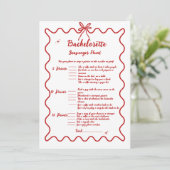 Italian Hand Draw bachelorette Scavenger spel Kaar Aankondiging (Staand voorkant)