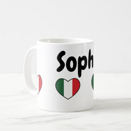 Italian heart with customizable name - Mug (Devant gauche)