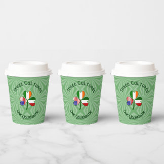 Italian Irish American Shamrock Personalized Text Papieren Bekers