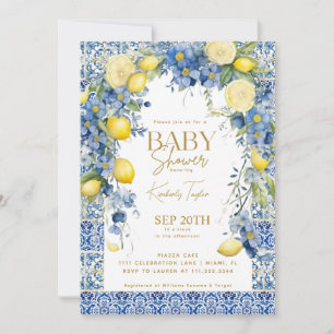 Italian Lemon Blue Tegels Italië Baby shower Kaart