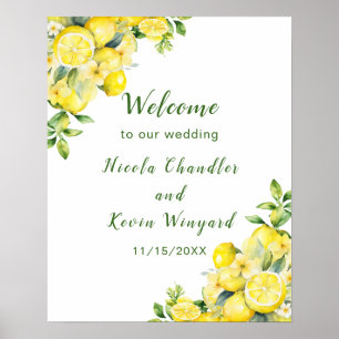Italian Lemon Greenery Lijst Huwelijk Welkom Poster
