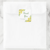 Italian Lemon Greenery Lijst Wedding Bedankt Vierkante Sticker (Tas)