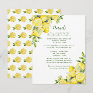 Italian Lemon Greenery Lijst Wedding Details Informatiekaartje